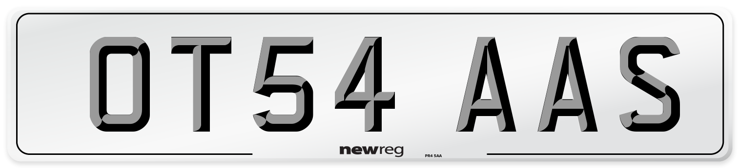 OT54 AAS Number Plate from New Reg